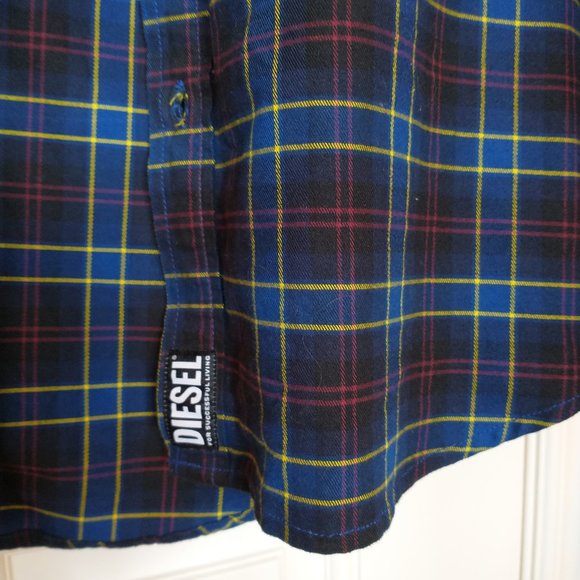 Diesel Men's Plaid Flannel Button-up Shirt Size M - Picture 3 of 10